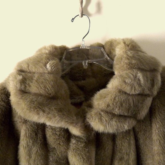 Jordache faux mink fur coat jacket light tan campaign color XL - Picture 2 of 5